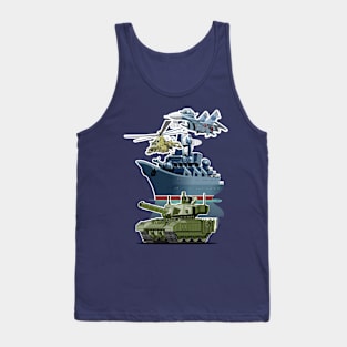 Cartoon military equipment Tank Top